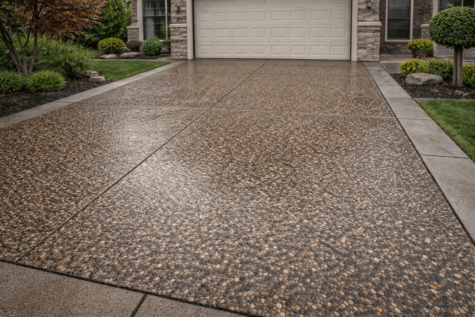 Exposed aggregate driveway sealing Calgary